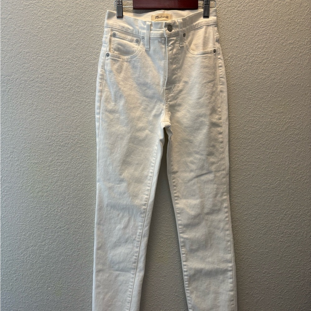 Madewell high-waisted white jeans